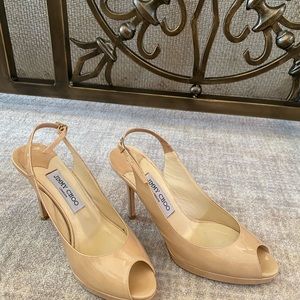 Jimmy Choo Peep Toe Slingback Pumps